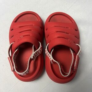 UGG Kids' Red Fluffita Yeah Clog Sandals Adjustable Strap‎ Slides Toddler Size 5